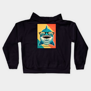 Funny Shark Wearing Glasses While Smiling Kids Hoodie